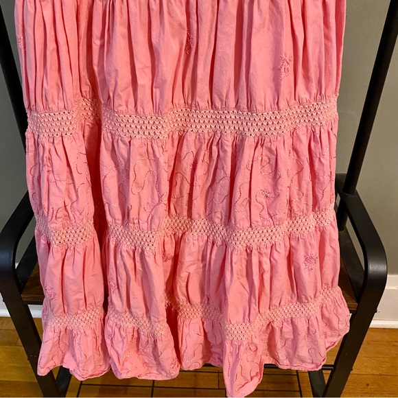 Soho Clothing Co. long embroidered pink dress M - Picture 3 of 12